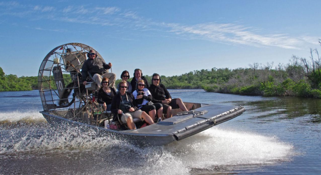 Pasear en hidrodeslizador por los Everglades